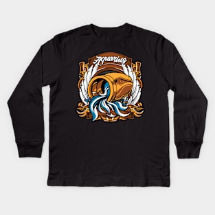 Zodiac AQUARIUS Frame Series Kids Long Sleeve T-Shirt